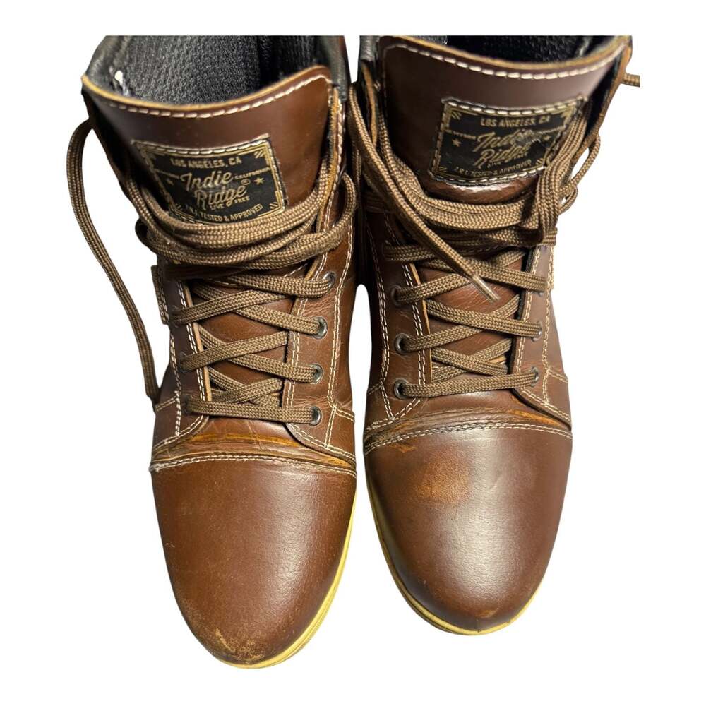 Indie Ridge The Apache Brown Leather Waterproof Motorcycle Boots